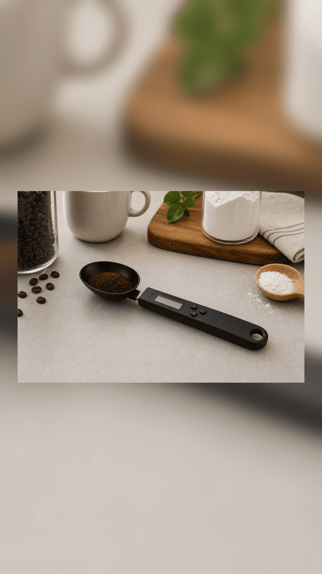 Colher Balança Digital para Cozinha em contexto de uso