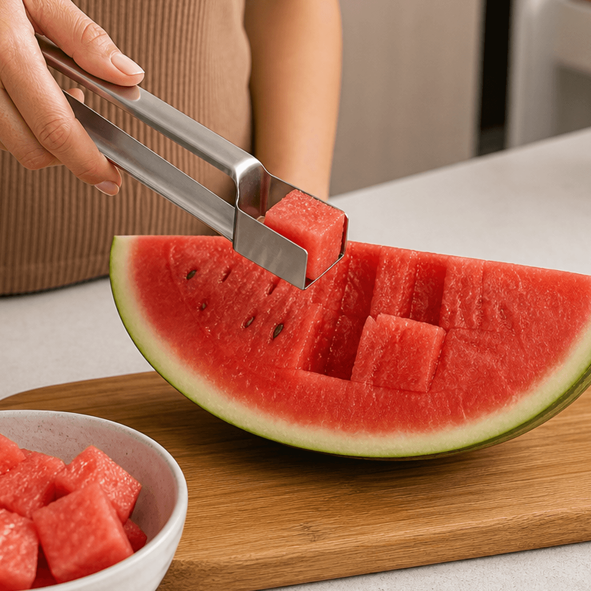 Cortador de Melancia e Frutas com detalhe das peças