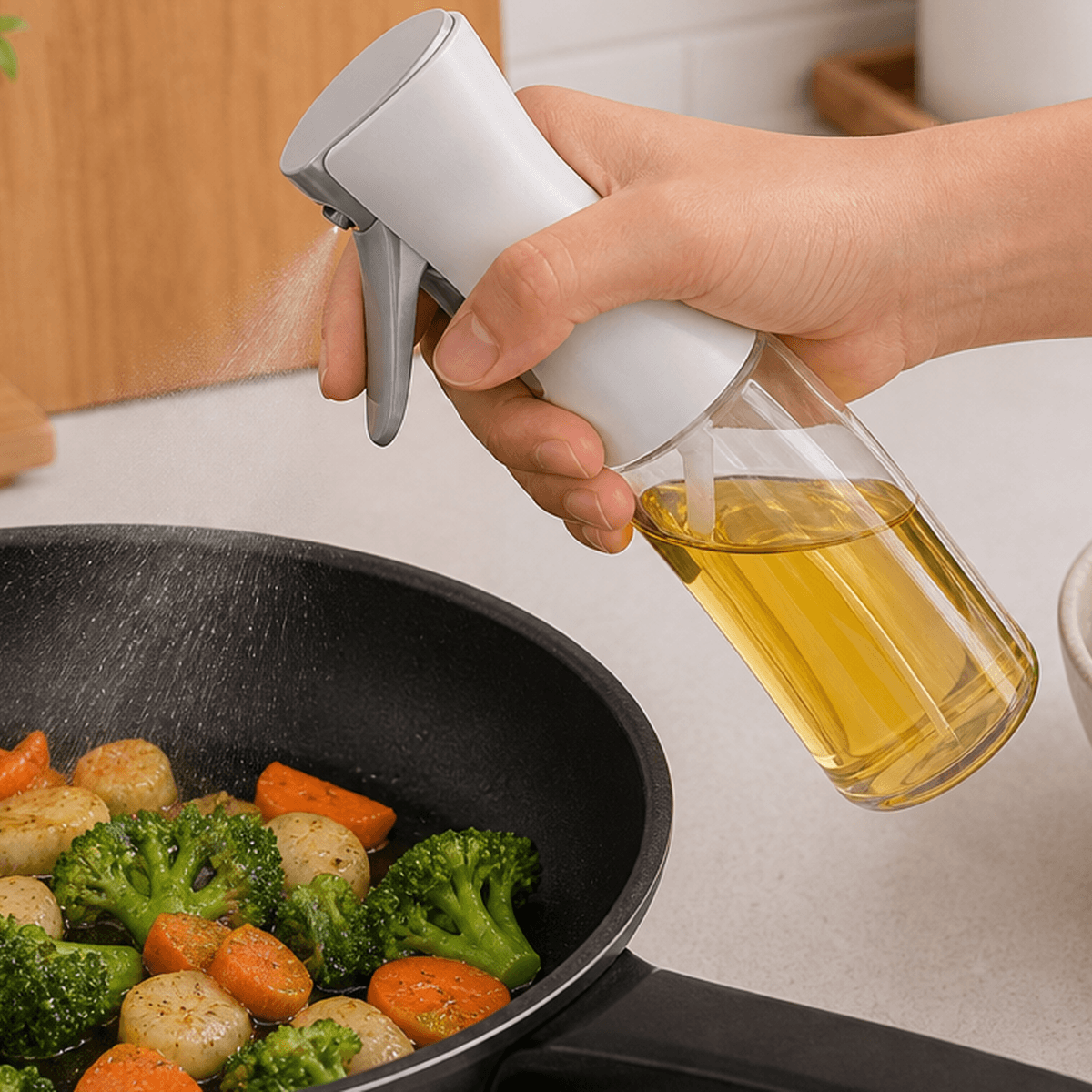 Dispensador de Óleo Spray para Cozinha com detalhe das peças