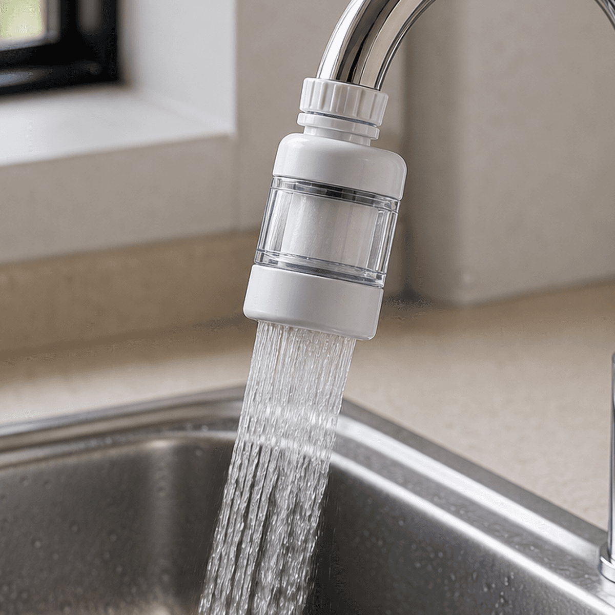 Filtro Ajustável para Torneira de Cozinha com detalhe das peças