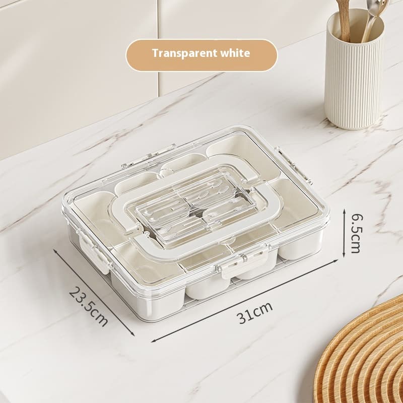 Organizador Transparente Dividido para Geladeira em uso