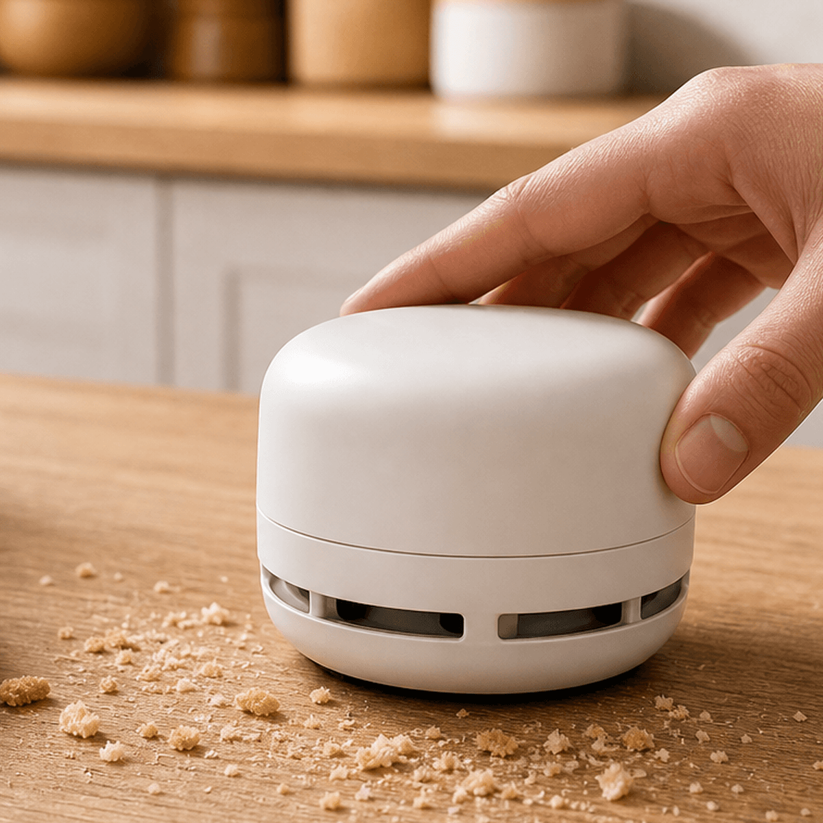 Mini Aspirador de Mesa para Migalhas com detalhe das peças