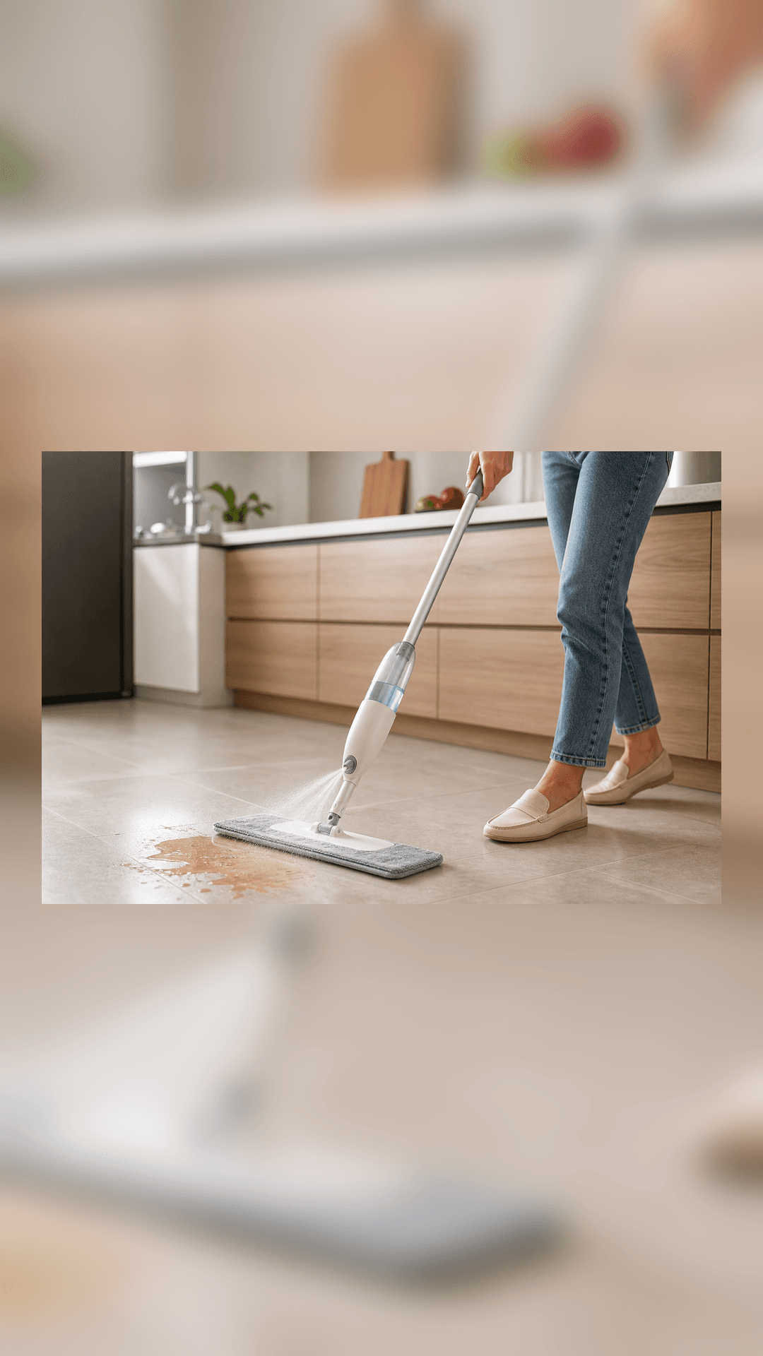 Mini Mop Compacto para Bancada e Pia em contexto de uso