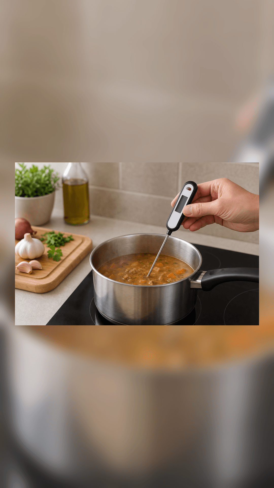Termômetro Culinário Digital em contexto de uso